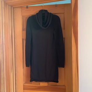 Bebe charcoal gray cowl neck sweaterish (stretch) long sleeve mini dress